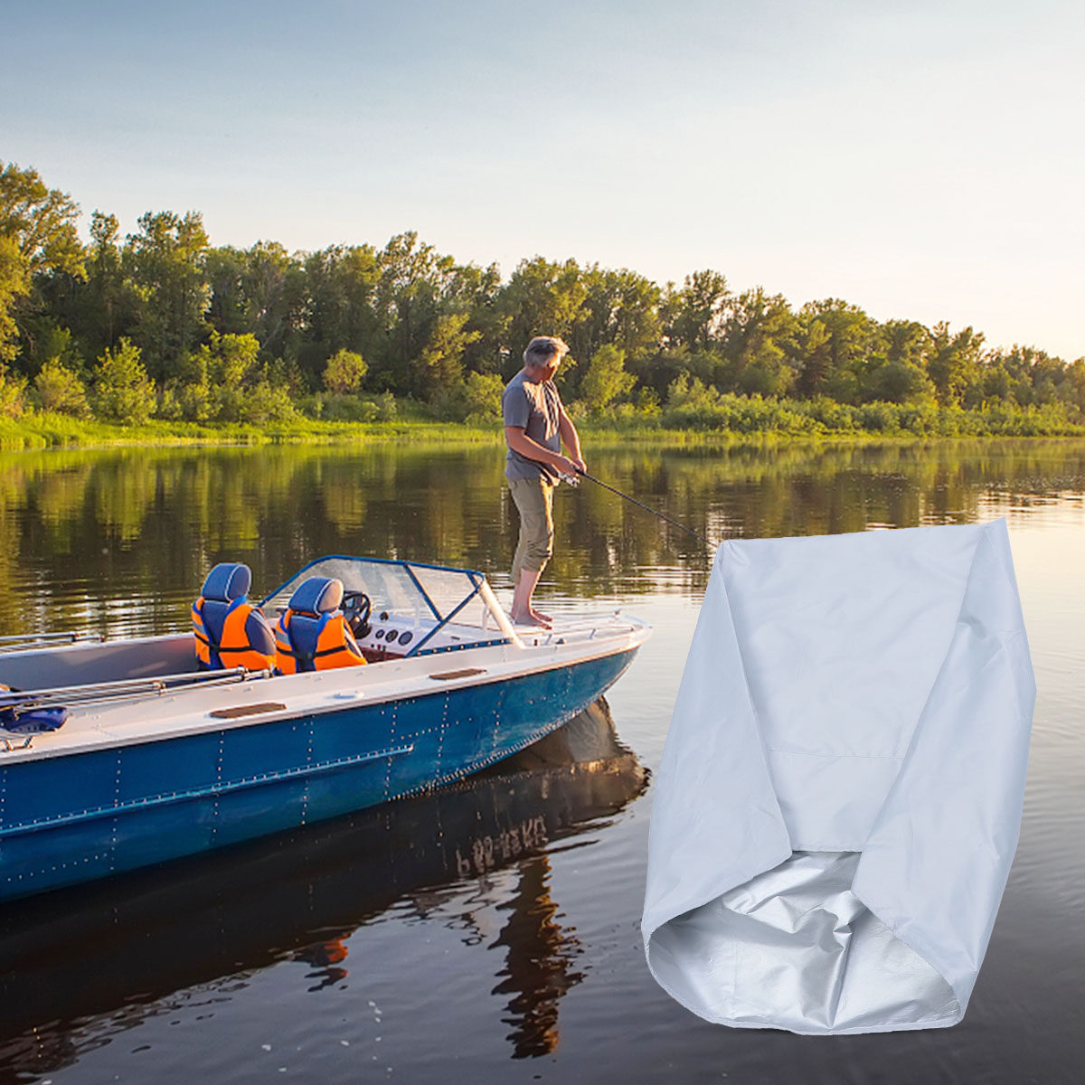 Boat Seat Cover White Oxford F - Fishing Boat Seat ulasan dan harga